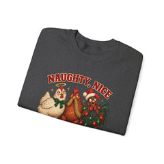 "Naughty, Nice & Slightly Feral" Holiday Christmas Crewneck Sweatshirt