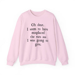 Sarcastic Crewneck Sweatshirt - Don’t Give A Rats Ass