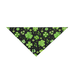 St. Patrick's Day Pet Bandana - Clover Print on Black
