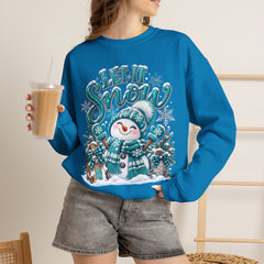 Let It Snow Snowman Crewneck Sweatshirt — Cozy Holiday Winter Pullover