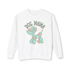 Dog Mama Crewneck Sweatshirt — Cute Balloon Dog Floral Design- Comfort Colors