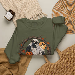 Halloween Ghost Crewneck Sweatshirt – 'Fuh-Cawf' Spooky Pumpkin Design