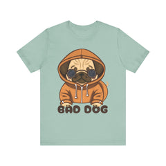 Graphic Tee with Cute Bad Dog Illustration - Unisex Jersey Short Sleeve Tee