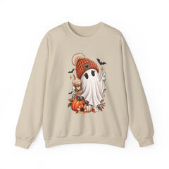 Cozy Pumpkin Ghost Sweatshirt – Cute Halloween Fall Crewneck