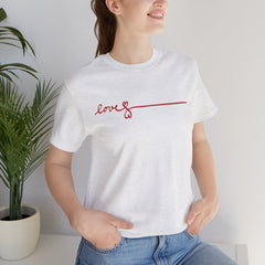 Love Signature T-Shirt – Minimal Red Script Tee