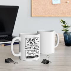 Coffee Lovers Ceramic Mug — 'Frosty's Snowflake Cafe' Vintage Mug 11oz/15oz