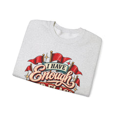 "I Have Enough Red Flags, Thanks" Vintage Banner Graphic Valentine Sweatshirt