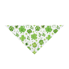 St. Patrick's Day Pet Bandana - Clover Print on White