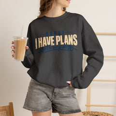 "Sorry I Have Plans With My Dog" Cozy Dog Lover Crewneck Sweatshirt