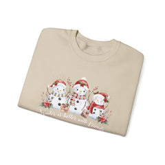 Winter is Better with Friends - Snowmen Crewneck Sweatshirt, Cozy Christmas Apparel, Holiday Festive Sweatshirt