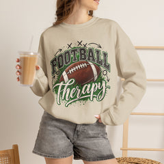 Football Therapy Sweatshirt — Vintage Football Graphic Crewneck