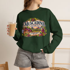 Muscadine Vineyard Crewneck Sweatshirt — Vintage Grape Winery Graphic - Southern Heritage