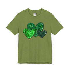 Green Hearts St. Patrick's Day Tee - Unisex Short Sleeve Shirt / Christmas