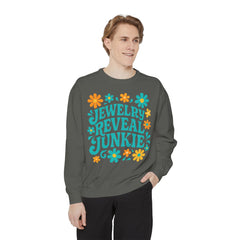 Jewelry Reveal Junkie Sweatshirt - by Comfort Colors- Retro, 70s