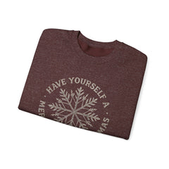 “Have Yourself a Merry Little Christmas” Snowflake Gildan Crewneck Sweatshirt