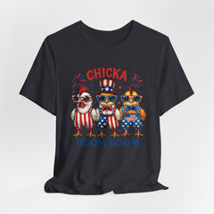 Chicka Boom Boom Patriotic Chickens Tee - 4th of July USA Shirt