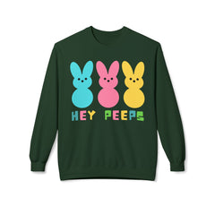 Hey Peeps Midweight Softstyle Fleece Crewneck Easter Sweatshirt