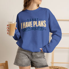 "Sorry I Have Plans With My Dog" Cozy Dog Lover Crewneck Sweatshirt