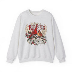 Red Birds Are Angels Crewneck Sweatshirt — Memorial Cardinal Tribute Sweater- Christmas Vibes