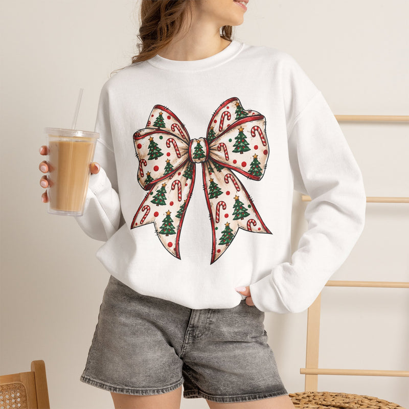 Christmas Bow Crewneck Sweatshirt — Festive Holiday Bow Sweatshirt