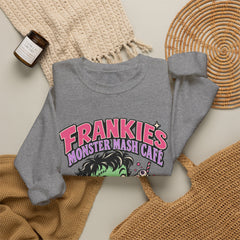 Frankie’s Monstermash Café Sweatshirt — Retro Cute Frankenstein Milkshake Halloween Crewneck