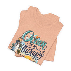 Ocean Is My Therapy T-Shirt — Beach Lighthouse Sunset Tee