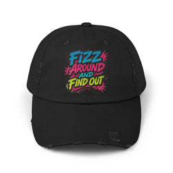 Fizz Around and Find Out Unisex Distressed Cap, Casual Hat, Trendy Headwear, Fizz Jewelry Reveals