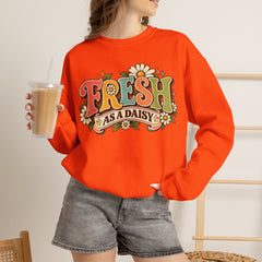Fresh as a Daisy Crewneck Sweatshirt – Retro Spring Floral Graphic