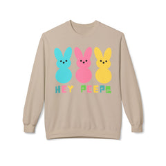 Hey Peeps Midweight Softstyle Fleece Crewneck Easter Sweatshirt
