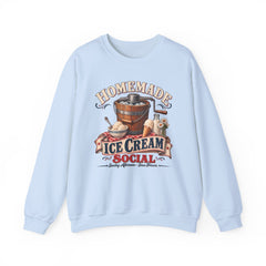 Crewneck Sweatshirt — "Homemade Ice Cream Social" Vintage Ice Cream Maker Design
