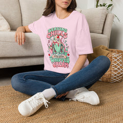 T-Shirt — "Serving Chills" Retro Dessert Graphic Tee (Extra Whipped Cream) - BP - Halloween