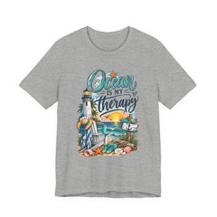 Ocean Is My Therapy T-Shirt — Beach Lighthouse Sunset Tee