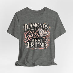 Diamonds Are a Girl's Best Friend T-Shirt – Retro Script Diamond Graphic Tee