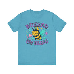 Buzzed on Bling - Bee T-Shirt | Fun Unisex Tee for Bee Lovers and Jewelry Lovers alike