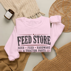 Feed Store Crewneck Sweatshirt — Vintage Farmhouse Seed & Feed Graphic - Southern Heritage