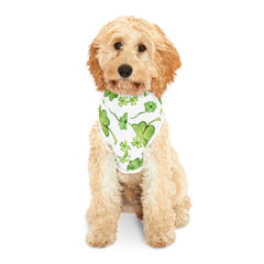 Shamrocks Print Dog Hoodie for St. Patrick's Day