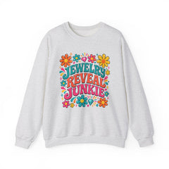 Jewelry Reveal Junkie Sweatshirt by Gildan, Cozy Unisex Crewneck, Gift for Jewelry Lovers
