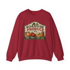 Roadside Produce Co. Crewneck Sweatshirt — Vintage Farmstand Graphic- Southern Heritage