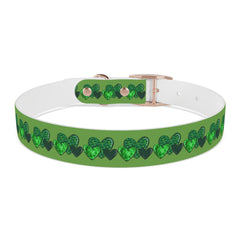 Copy of Dog Collar - Green Leprechaun Hats and Green Hearts Design