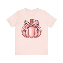 Cute Pink Pumpkin Graphic Tee for Fall, Autumn Shirt, Halloween Top, Harvest Celebration T-Shirt, Seasonal Apparel, Gift Idea