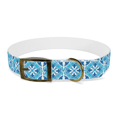 Dog Collar- Blue Mexican Talavera Tile Print