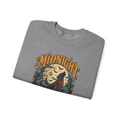 Midnight Howl Club Sweatshirt — Moonlit Wolves Graphic Crewneck