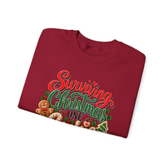 "Surviving Christmas One Cookie at a Time" Cozy Holiday Christmas Crewneck