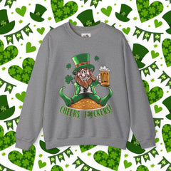 St. Patrick's Day Unisex Crewneck- Cheers Leprechaun