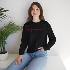 Love Script Crewneck Sweatshirt — Minimal Red Handwritten Design