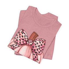 Cute Pink Pumpkin Graphic Tee for Fall, Autumn Shirt, Halloween Top, Harvest Celebration T-Shirt, Seasonal Apparel, Gift Idea