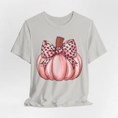 Cute Pink Pumpkin Graphic Tee for Fall, Autumn Shirt, Halloween Top, Harvest Celebration T-Shirt, Seasonal Apparel, Gift Idea