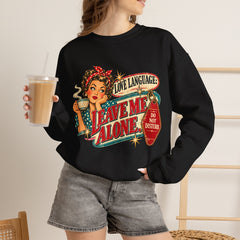 Retro Rosie 'Leave Me Alone' Vintage Pin-Up Graphic Sweatshirt- Valentine