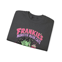 Frankie’s Monstermash Café Sweatshirt — Retro Cute Frankenstein Milkshake Halloween Crewneck