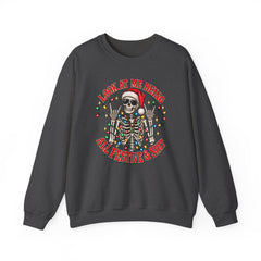 Christmas Skeleton Unisex Sweatshirt - Rude Humor - Party Sweatshirt- Holiday Humor